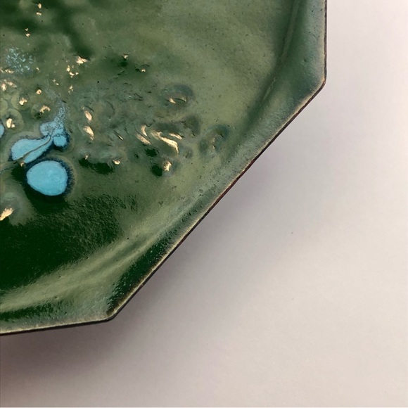 [vintage] Unsigned MCM Enameled Copper Footed Dish - Picture 13 of 14